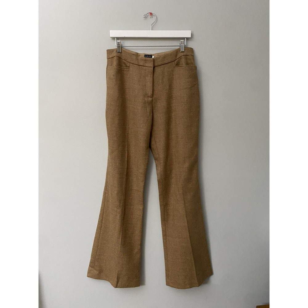 Vintage 90's Womens Michael Kors Tan Wool Trouser Pants Made In Italy Size 10